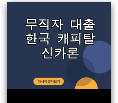무직자 대출 한국 캐피탈 신카론
